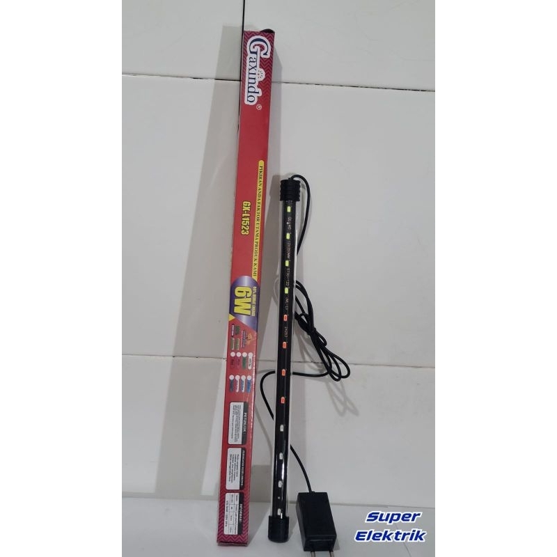 GAXINDO LED Lampu Super Terang Aquarium 6W 3Warna Cahaya