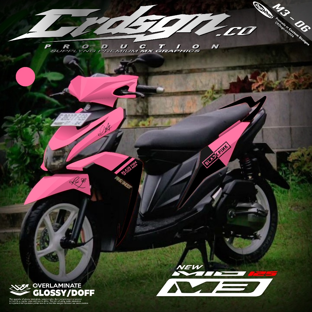 (COD) Decal Sticker MIO M3 125 FullBody Stiker Dekal Mio M3 125 Fullblok terbaru motif rainbow grada
