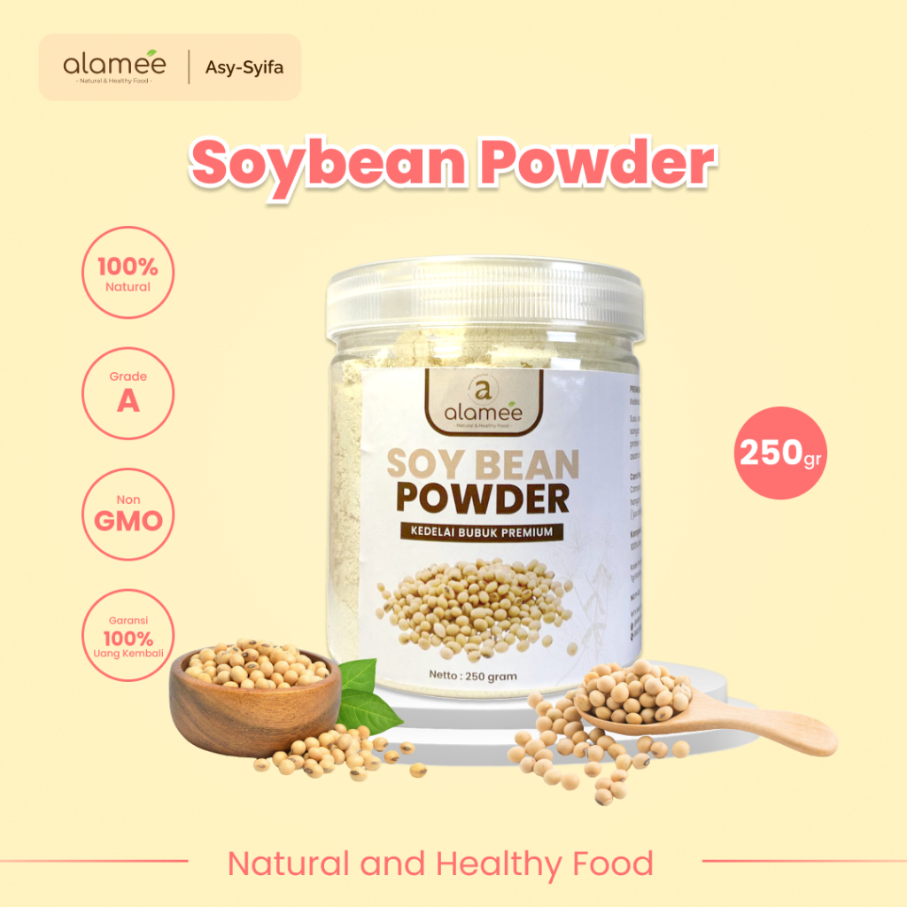 

ALAMEE Soy Milk Bean Powder PREMIUM Bubuk Susu Kacang Kedelai Murni Tinggi Protein Tanpa Gula 250gr