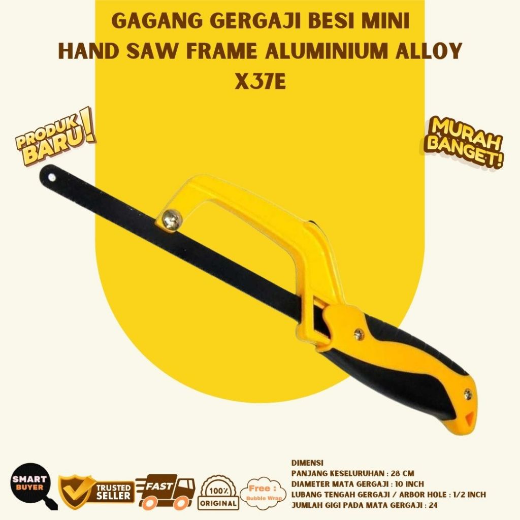 Gagang Gergaji Tangan Besi Mini Hand Saw Frame Aluminium Alloy X37E Presisi Tinggi Terlaris