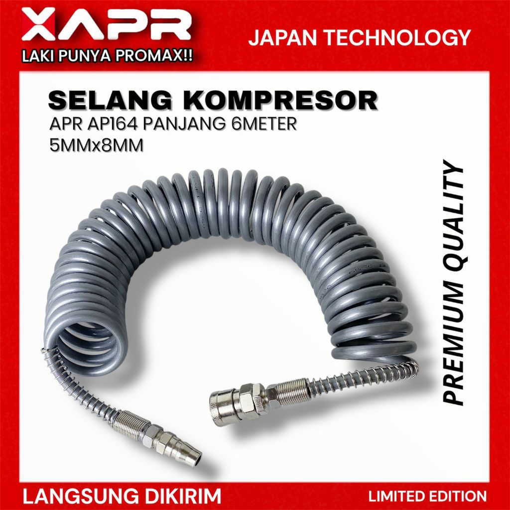 APR Raja selang kompresor 6 METER APR AP164 XAPR spiral 5x8mm kualitas premium
