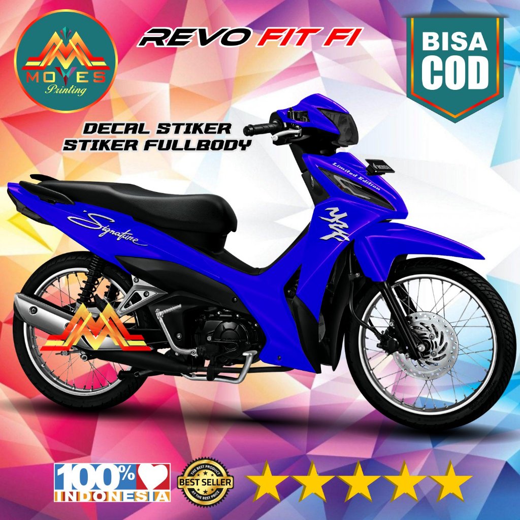 Bisa Cod ⭐⭐⭐⭐⭐ Terbaru , Decal Sticker Stiker Motor Full Body Revo Fit Fi Motif Polos SIGNATUR