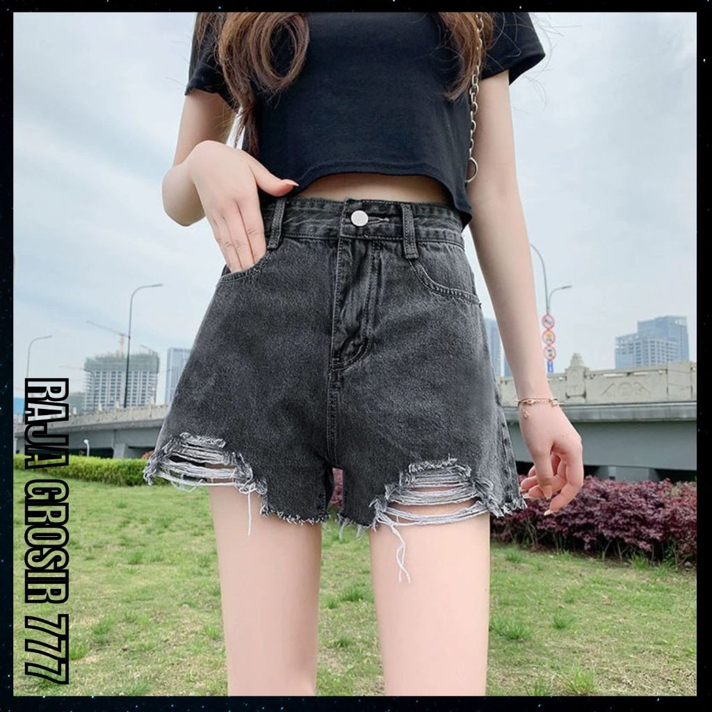 Celana Jeans Pendek Celana Denim Putih Pendek Wanita FNC 24