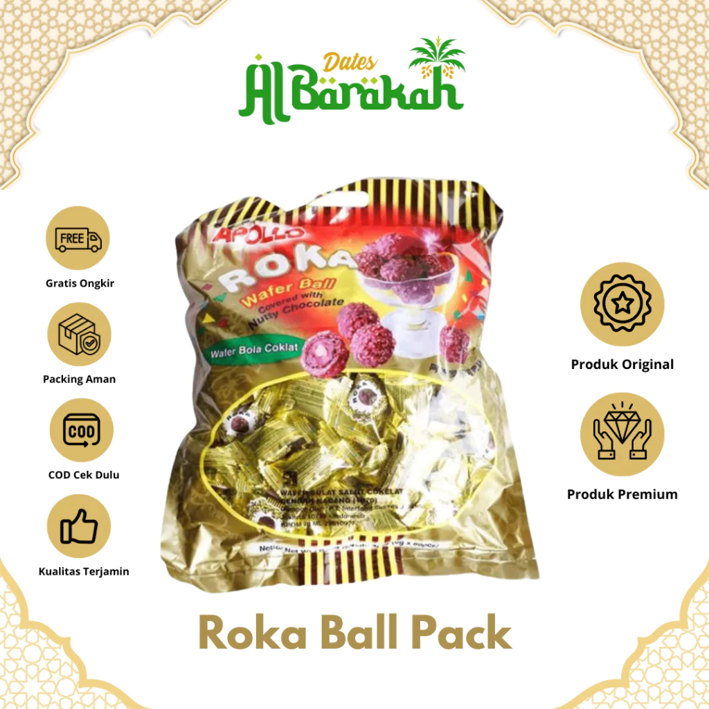 

Roka Apollo Wafer Ball 70 Pcs - Cokelat Renyah, Cemilan Favorit