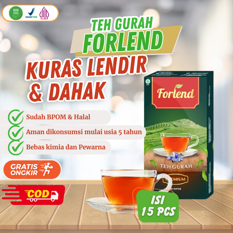 

FORLEND Teh Gurah Kuras Dahak & Lendir, Obat Asma, TBC, Sinusitis BPOM HALAL 100% ALAMI TANPA KIMIA