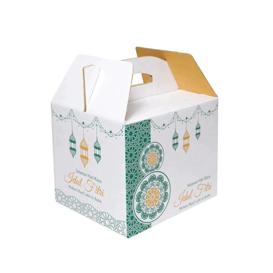 

10 pcs box jinjing eid mubarak kemasan hampers kue kering dus packaging parcel sembako idul fitri ukuran 30x25x24 cm