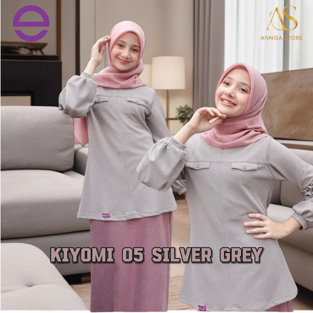 BAJU STELAN REMAJA ETHICA KIYOMI 05 SILVER GREY / STELAN BLUS + ROK REMAJA