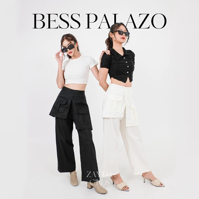 CELANA KULOT WANITA POCKET PANTS HIGHWAIST BESS PALAZZO