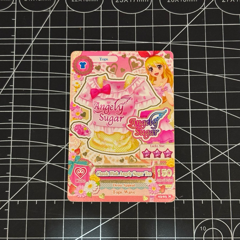 [ booked aikatsu card kartu official tops cute angely sugar classic pink angely sugar tee ]