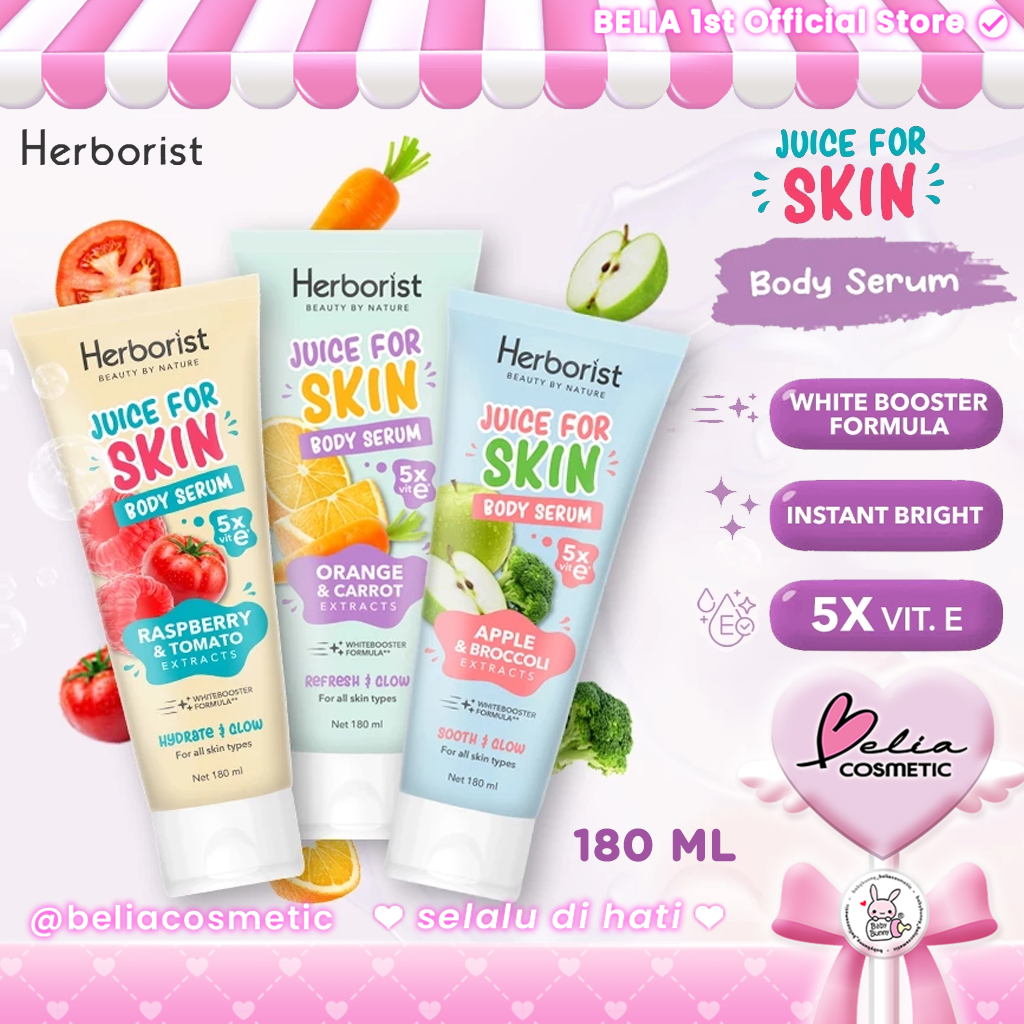 ❤ BELIA ❤ HERBORIST Juice For Skin Body Serum 180ml | Mencerahkan Kulit Kusam 5X Vitamin E