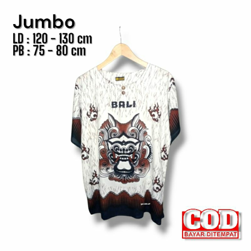 Baju kaos barong putih jumbo/ baju kaos pria wanita/ baju kaos barong bali