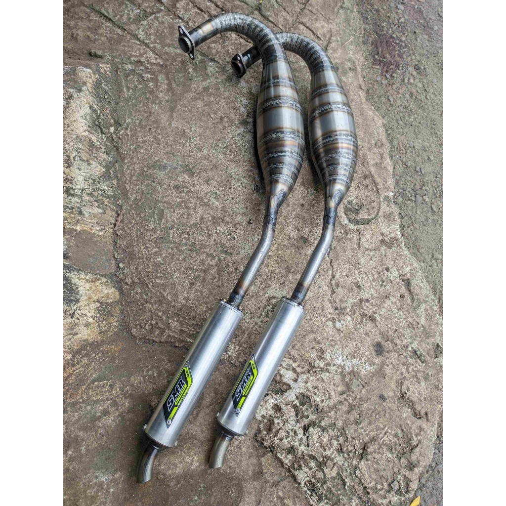 Knalpot SMR Ninja R SS Plat Almu - Leher Cacing Step Standar