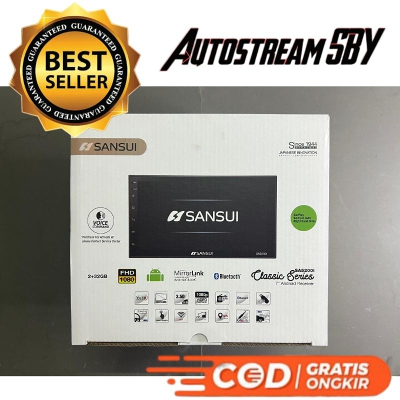 Head Unit Android 7 Inch Sansui Classic Series RAM 2/32GB | Android Mobil, Head Unit Mobil, Head Uni