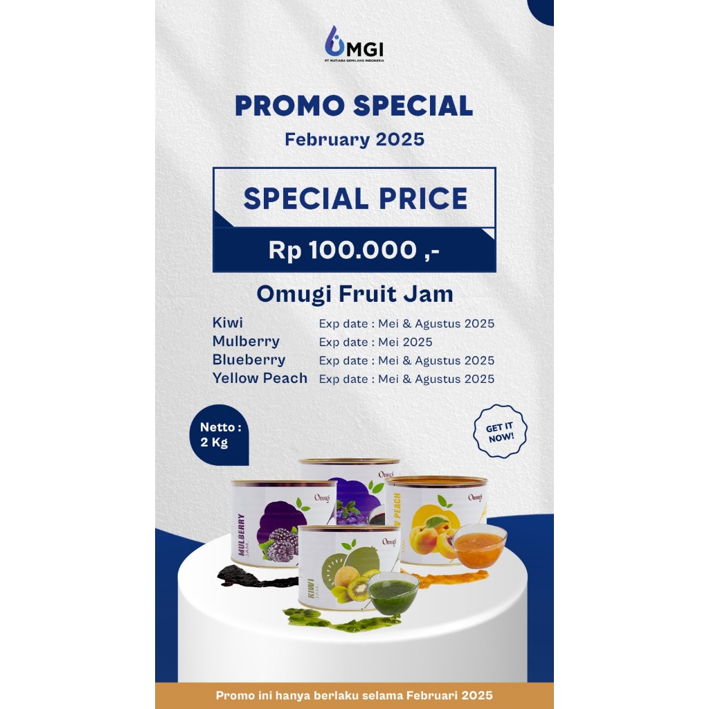 

Promo Omugi Jam Expired Dekat Rp 100.000 per pcs