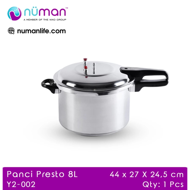 Numan - Panci Presto 8 Liter & 10 Liter dengan Steamer, 5 Liter Tanpa Steamer