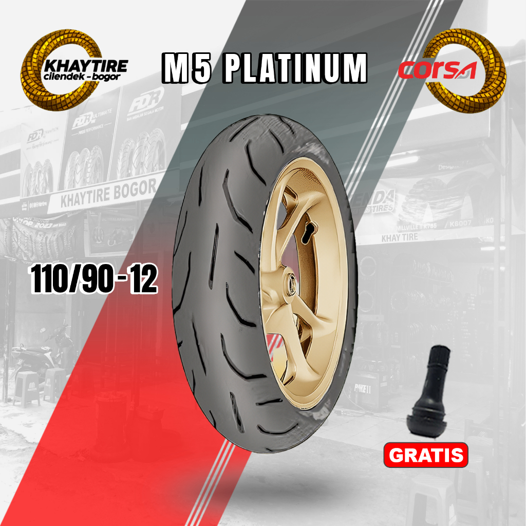 Ban Belakang Motor New Scoopy-Freego CORSA PLATINUM M5 110/90 Ring 12 Tubeless