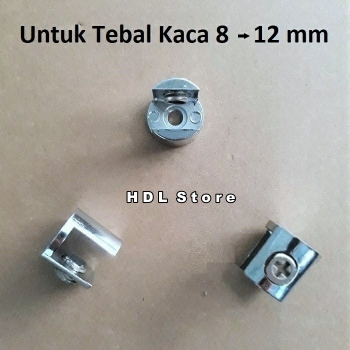 Klip Bracket Ambalan Jepit Jepitan Kaca 12mm