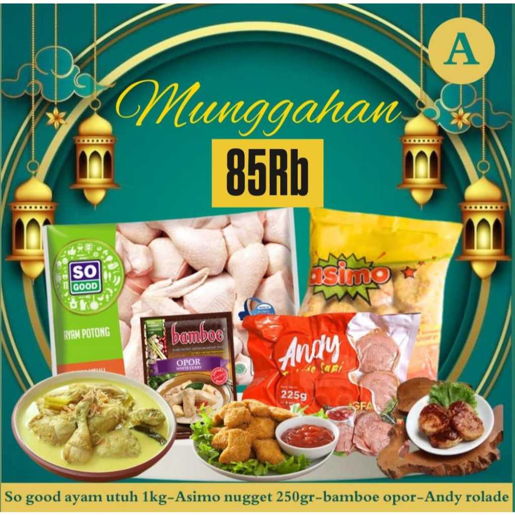 

PAKET MUNGGAHAN (NUGGET,AYAM POTONG,SOSIS,ROLADE,BASO,MIE DLL)