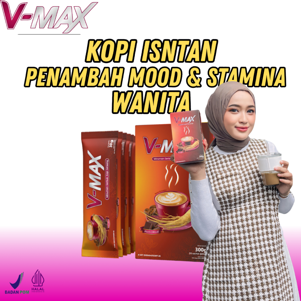 

Kopi V-max Minuman Penambah Stamina Wanita Rasa Coklat