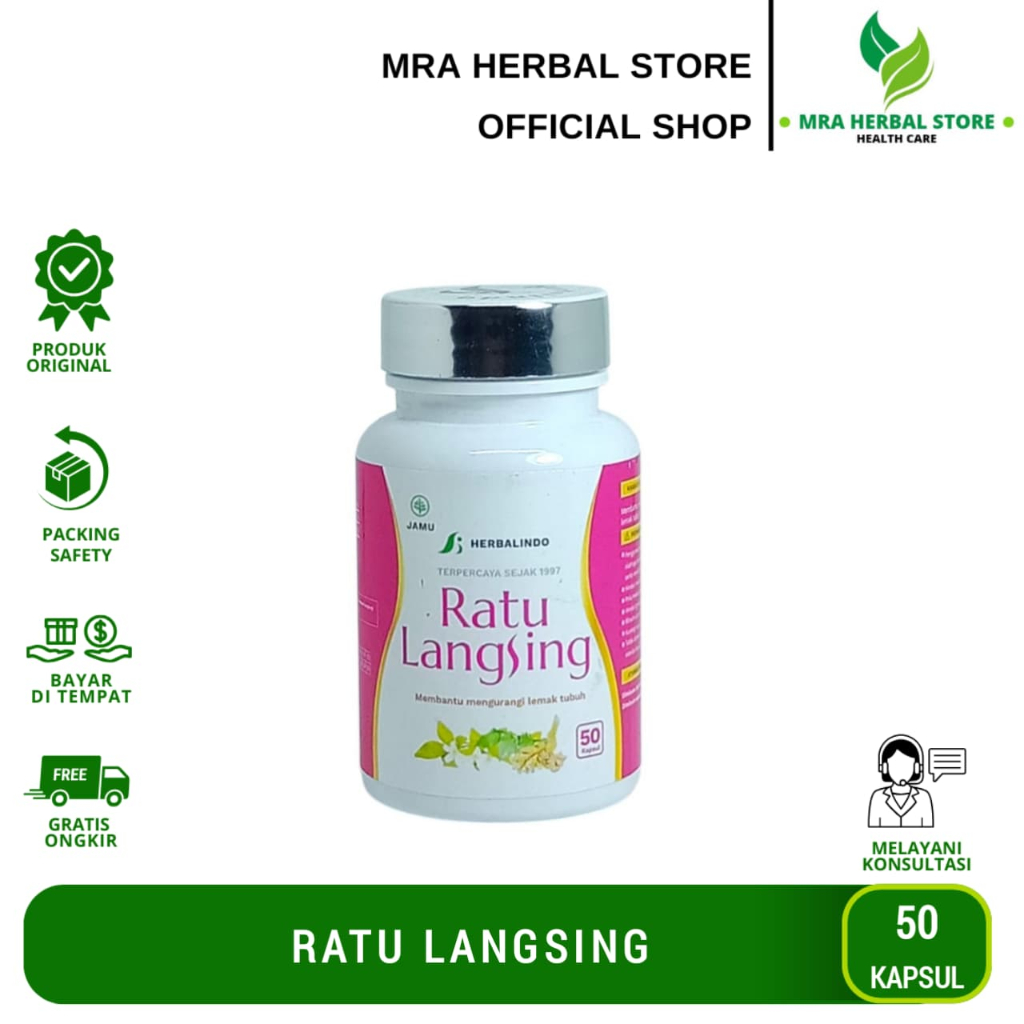 Ratu Langsing Original | Pelangsing Herbal Alami | Ratu Langsing 50 Kapsul