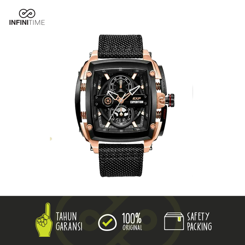 Jam Tangan Expedition 3008 EXP 3008 E3008 E 3008 Black Rosegold Pria