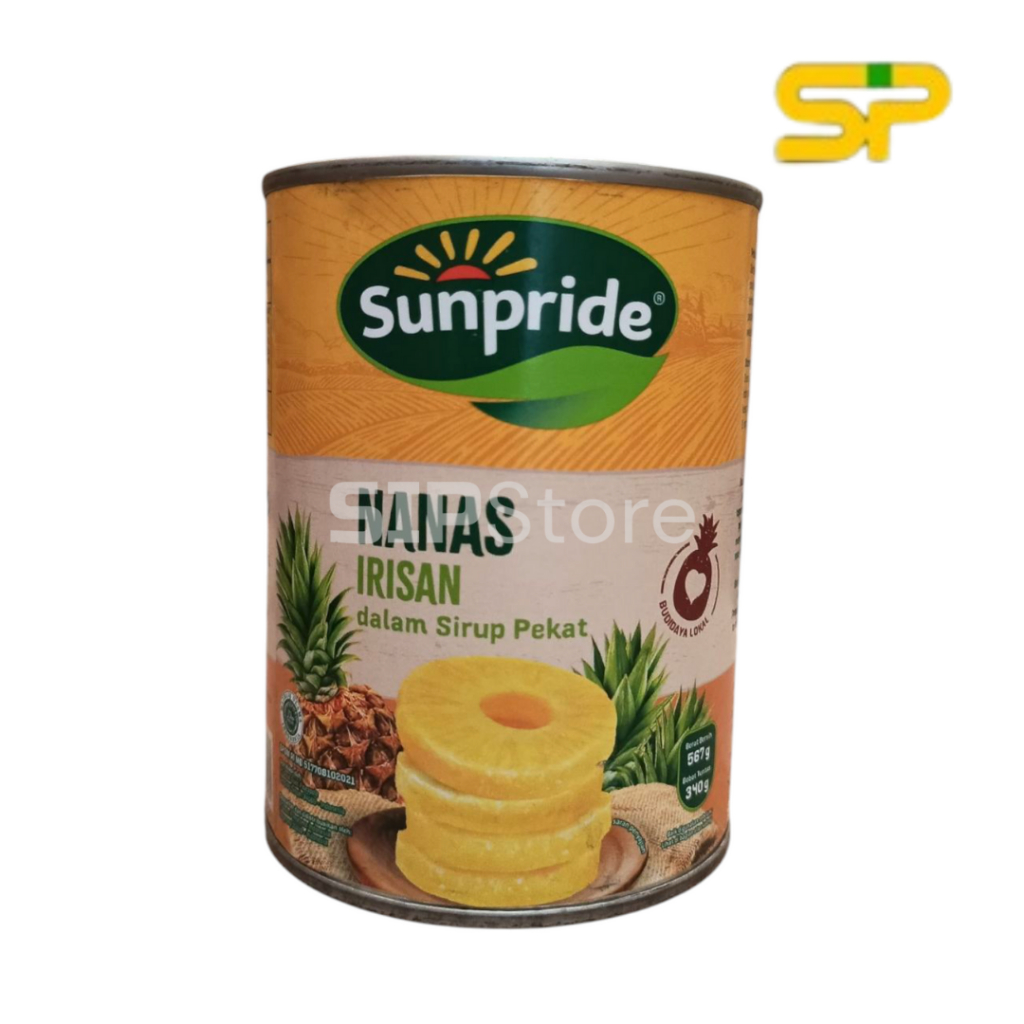 

SUNPRIDE PINEAPPLE SLICE IN HEAVY SYRUP 565gr / Irisan Buah Nanas / Pineapple Slices In Syrup Paling Juicy Nutrisi [Kaleng]