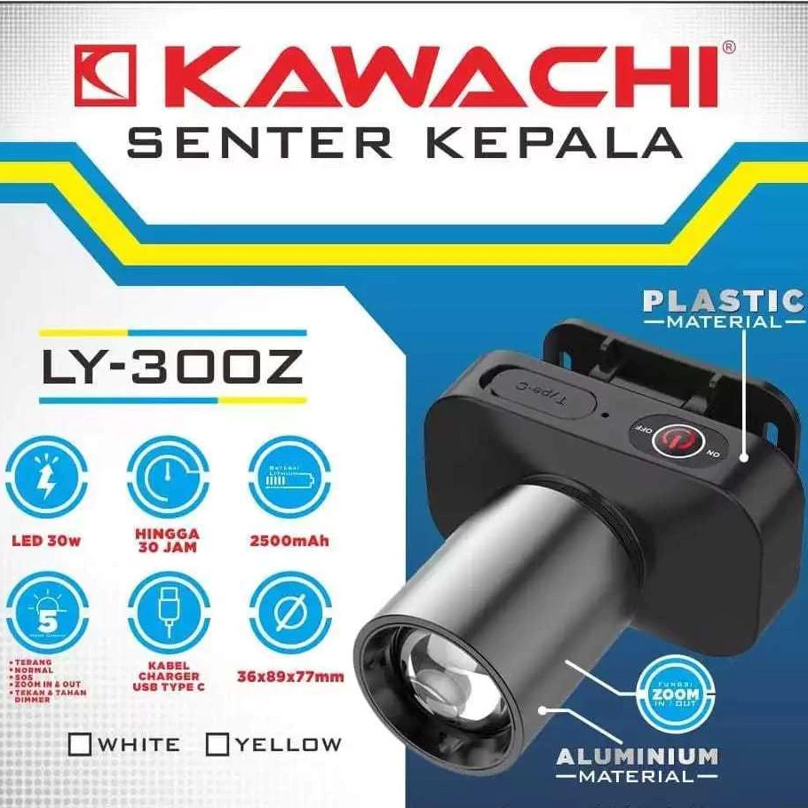 SENTER KEPALA LED ZOOM KAWACHI LY-300Z ~ ZOOM JARAK JAUH