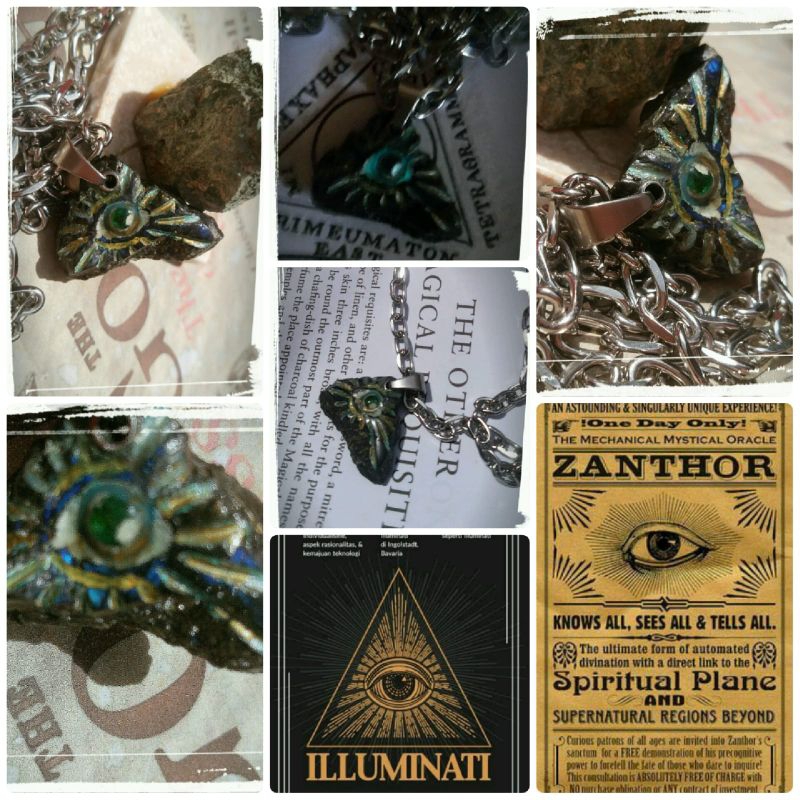 Kalung Liontin Batu Akik Etnik ILLuminati Ghotik Vintage Choker Punk Rocker Bikker