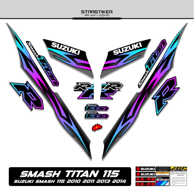 4 / Striping Smash Titan 115 Suzuki 2010 2011 2012 2013 2014 Stiker Sticker Lis Les Variasi
