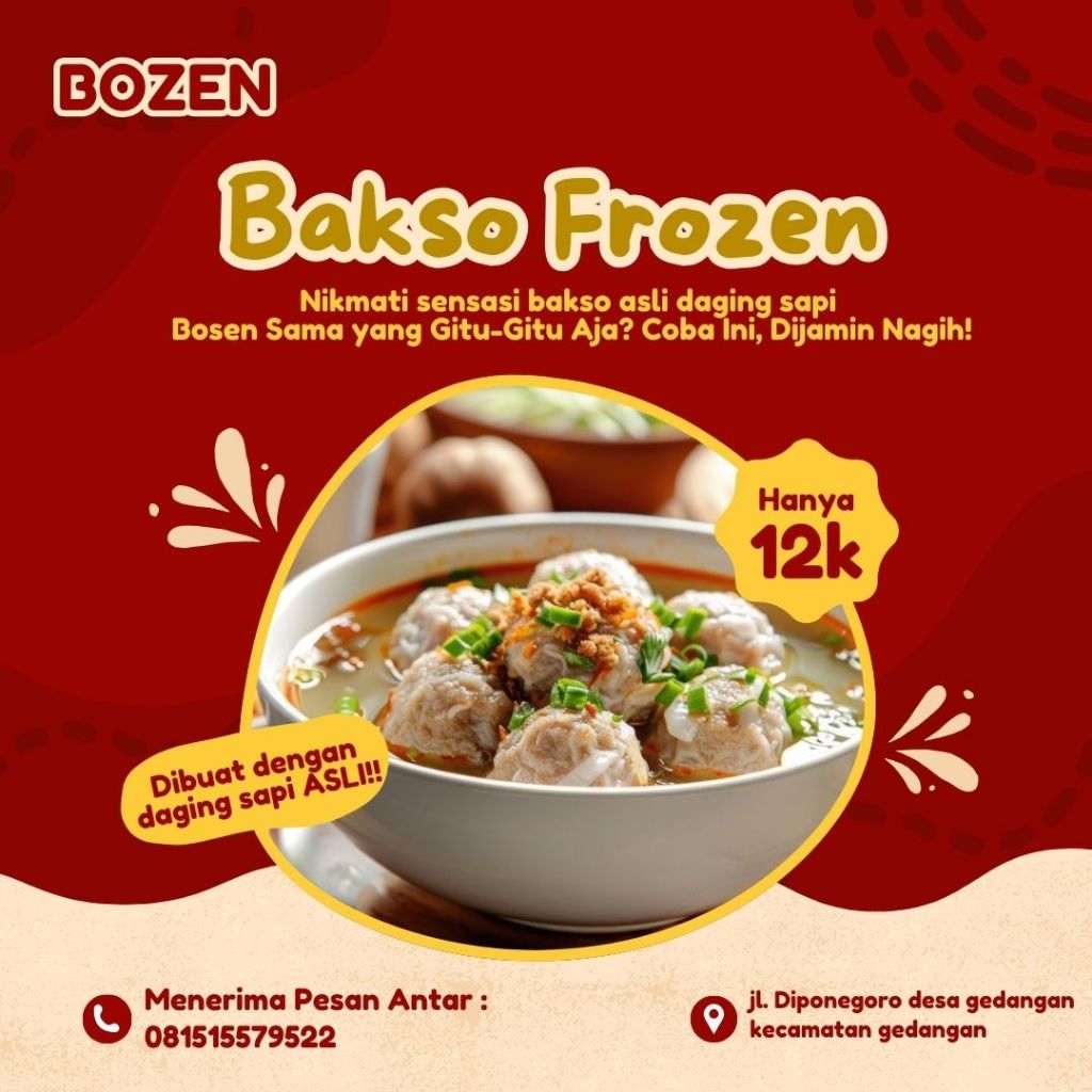 

BOZEN (Bakso Frozen), Bakso instan yang terbuat dari daging sapi asli