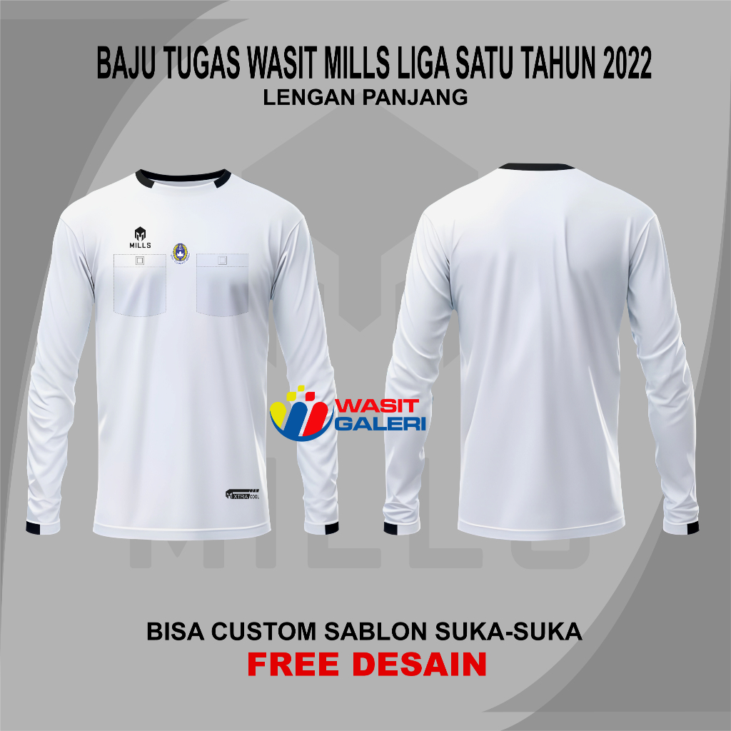 BAJU TUGAS WASIT MLLS LIGA 1 BRI 2022 LENGAN PANJANG (DADA PSSI)