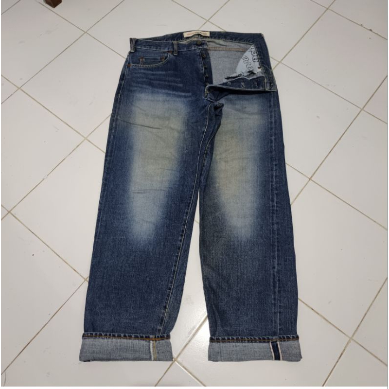 Vintage 90s TEENINETEEN SKATEBOARD Japanese Red Line Selvedge Denim size 34