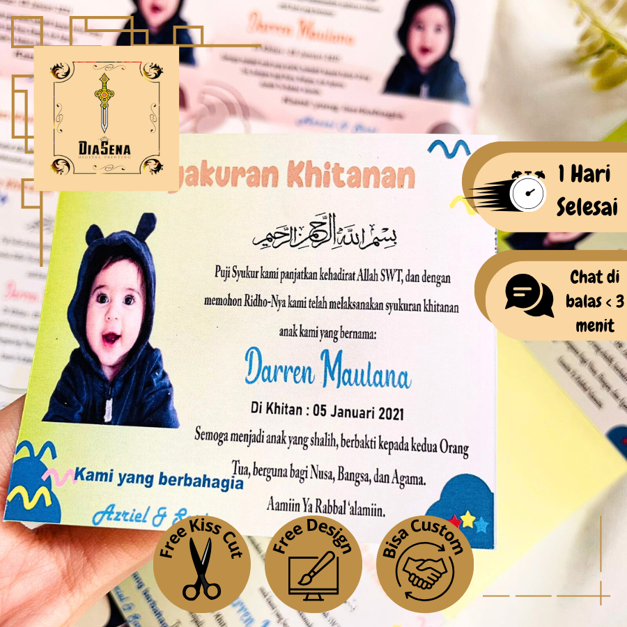 

Diasena Sticker Persegi Walimatul Khitan Sunatan Sticker Syukuran Free Desain Tasyakuran Khitanan