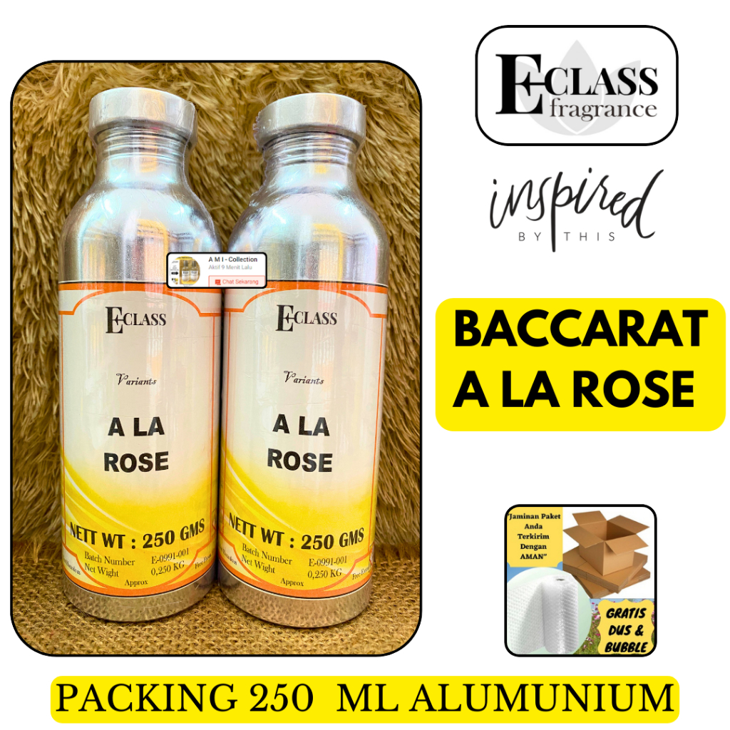 Bibit Parfum BACCARAT A LA ROSE Berkualitas 250 ML SEGEL Alumunium ECLASS Fragrance - Parfum Terbaru