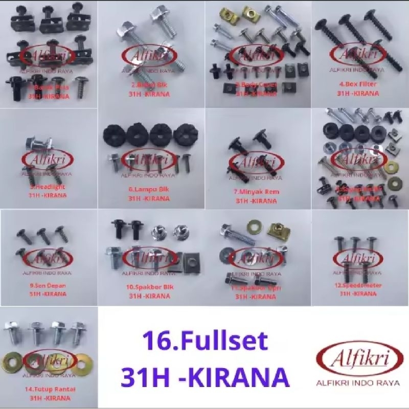 Baut Kirana Full Body / Baud Honda Kirana Full Set / Baut Baud Honda Kirana Fullset Fullbody 1Set Ba