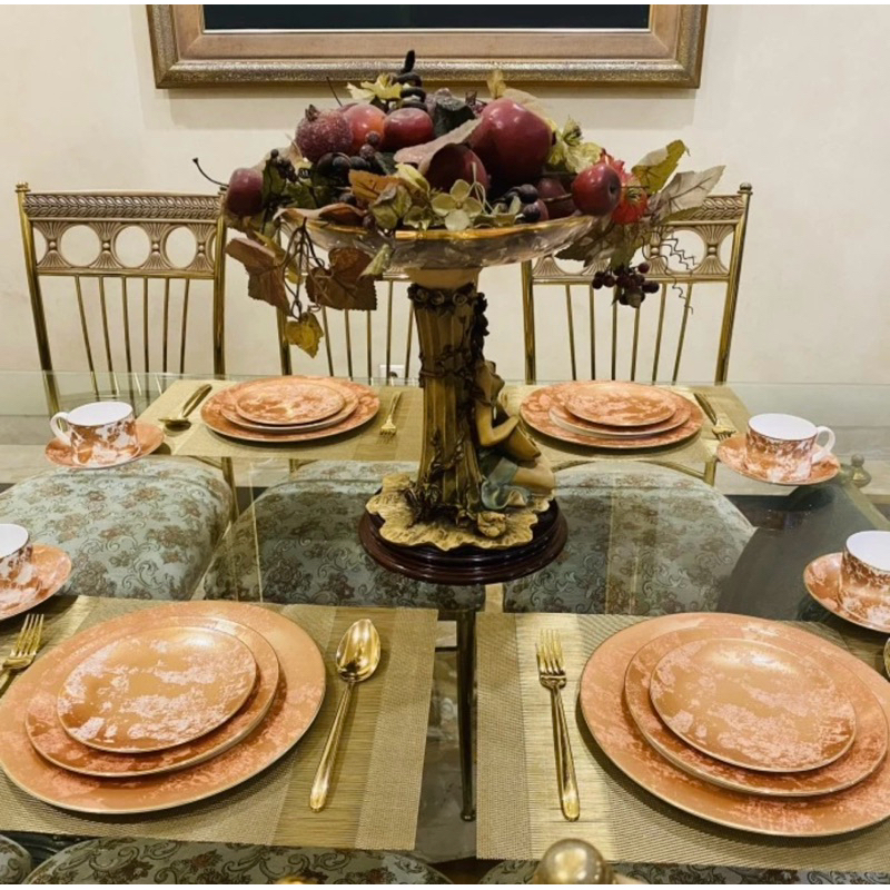 Dinner Set Royal Crown Derby England Crushed Velvet Cooper Mewah Cantik