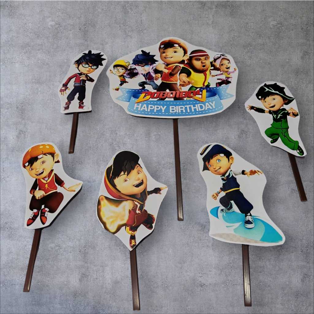 CAKE TOPPER KERTAS MOTIF BOBOIBOY/CAKE TOPPER