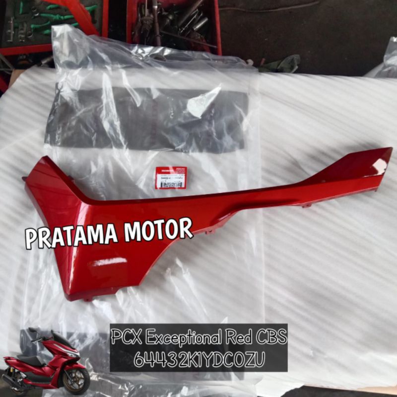 Cover Lantai bawah kiri PCX 2025 160 Merah Mengkilap TERBARU. dek cover bawah floor kiri pcx 2025 Me