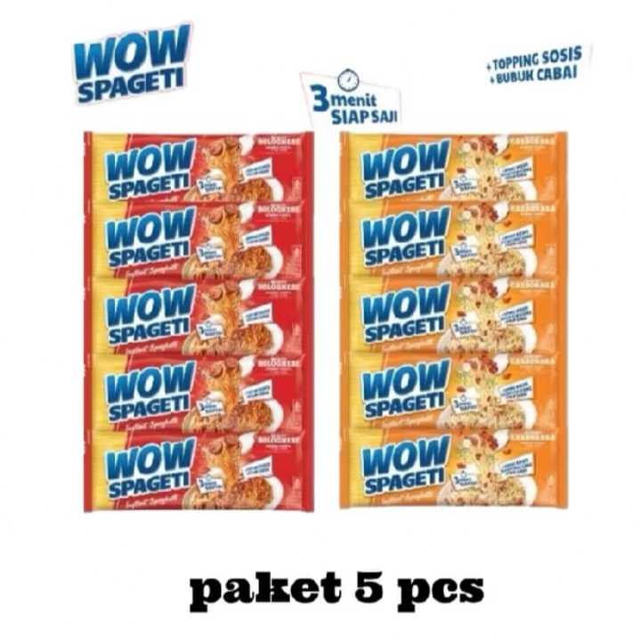 

WOW Spageti/Spaghetti Instan 1 Renceng ( 5pc x 84gr)