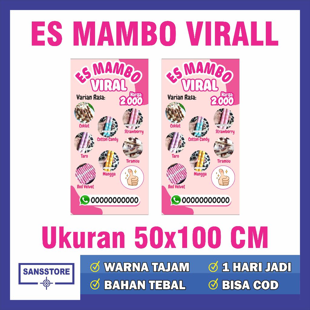 BANNER ES MAMBO VIRAL UK 50X100 CM