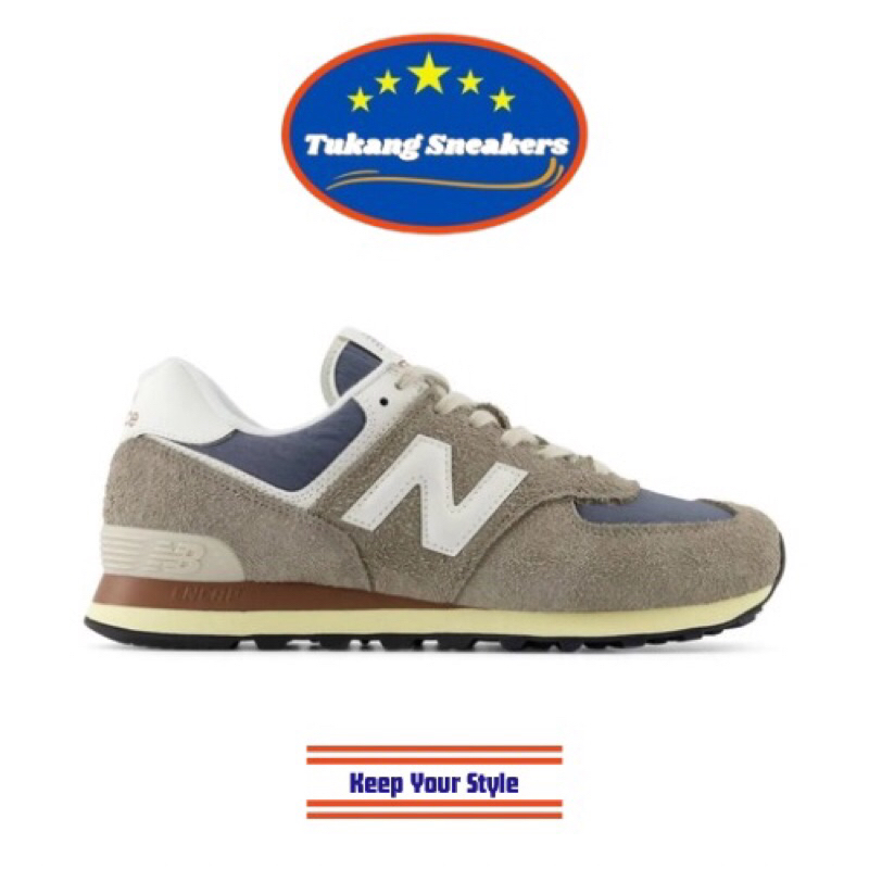 Sepatu Sneakers Pria New Balance 574 Grey NEWU574WGN