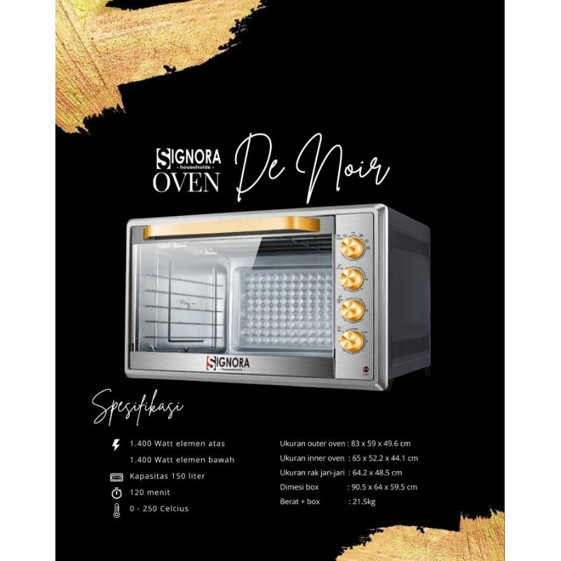 Signora Oven Listrik De Noir 150lt / Oven Signora