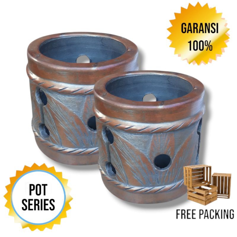 Pot Gerabah Tanah Liat
