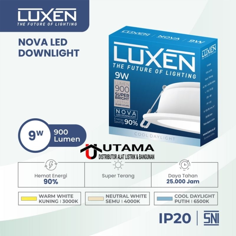 Luxen Downlight LED Panel Nova 9 watt