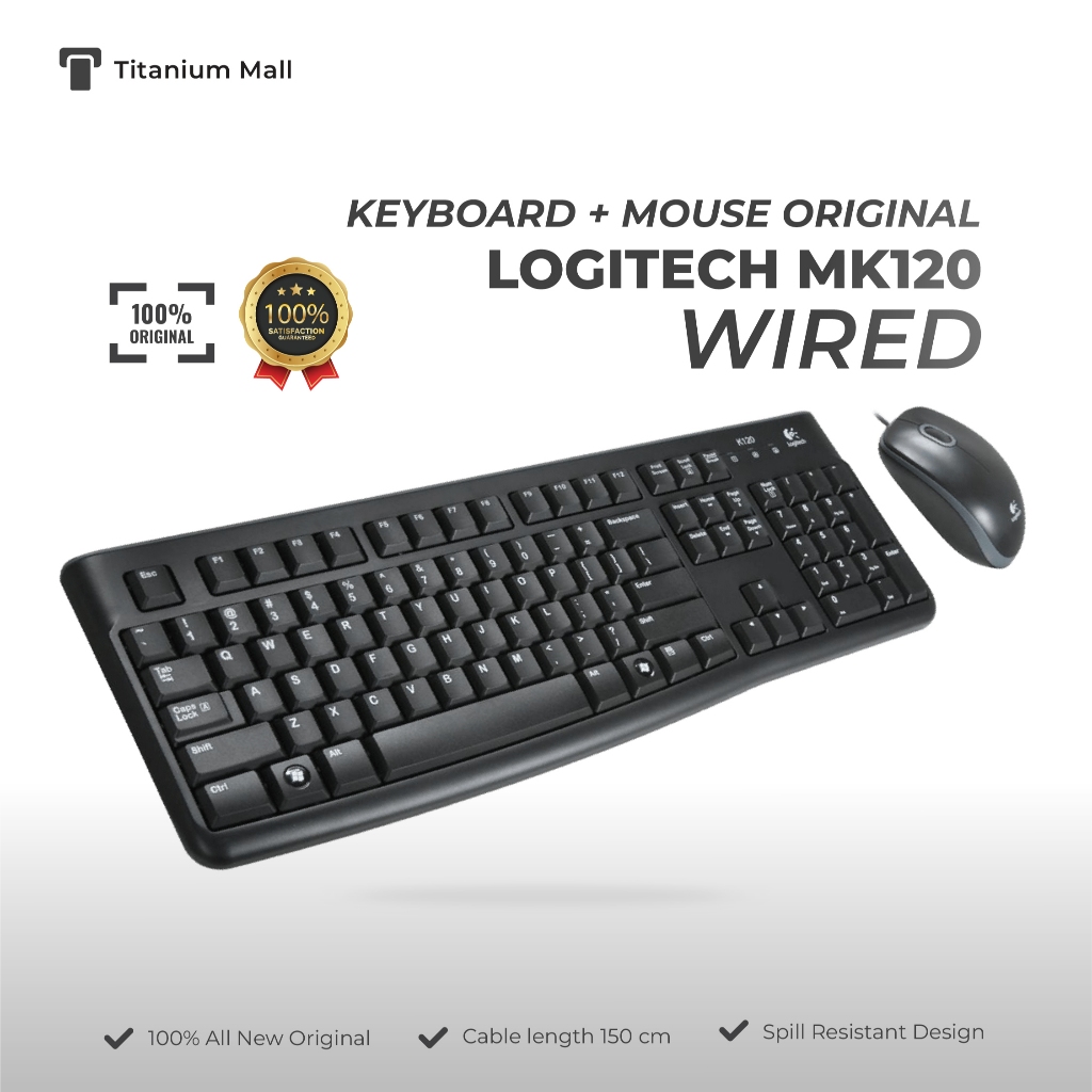Keyboard Mouse Logitech MK120 | COMBO KEYBOARD + MOUSE