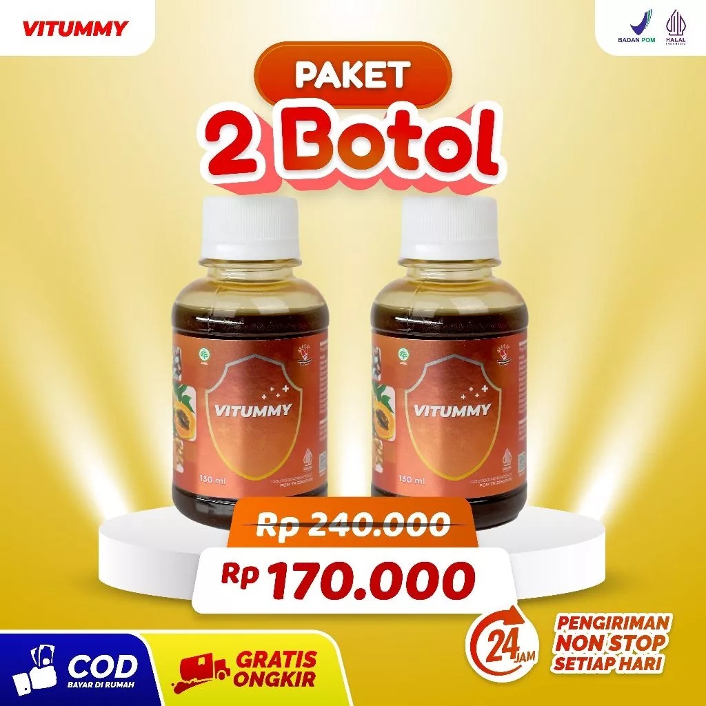 

Paket 2 Botol Madu Vitummy Penambah Nafsu makan Anak dan Mencegah Cacingan Memantu Meningkatkan Berat Badan anak