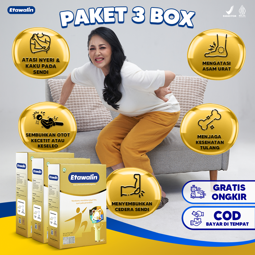 

Paket 3 Box Kepadatan Tulang Daya Tahan Tubuh Rematik Nyeri Sendi Pegal Linu