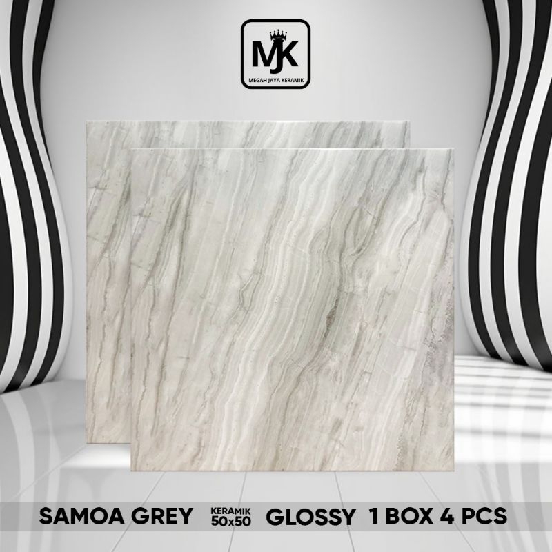 RK Keramik Lantai Ruang Tamu Samoa Grey 50 x 50
