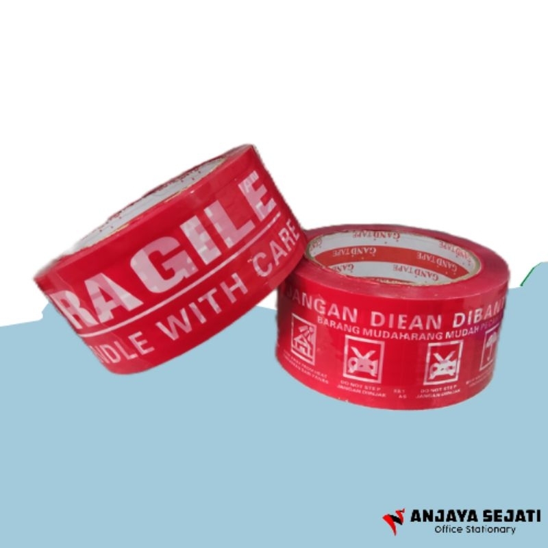 

Solasi Lakban Fragile Merah 2" Gand Tape | Satuan