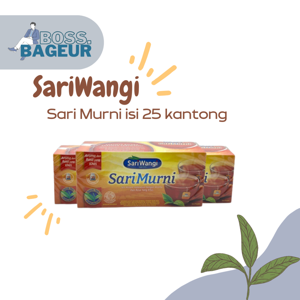 

[1 Karton Isi 48 pcs] Sariwangi Sari Murni Teh Hitam 25 Kantong Teh